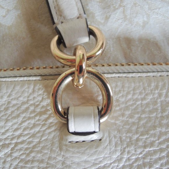 Coach Chalk White Pebbled Leather Lenox Satchel F59325 - Pristine - Picture 10 of 15